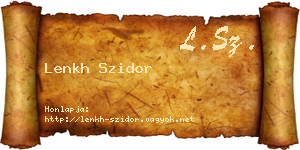 Lenkh Szidor névjegykártya